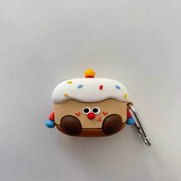 None Other - Cute Cake-Style Silicone Earbud Case Cover